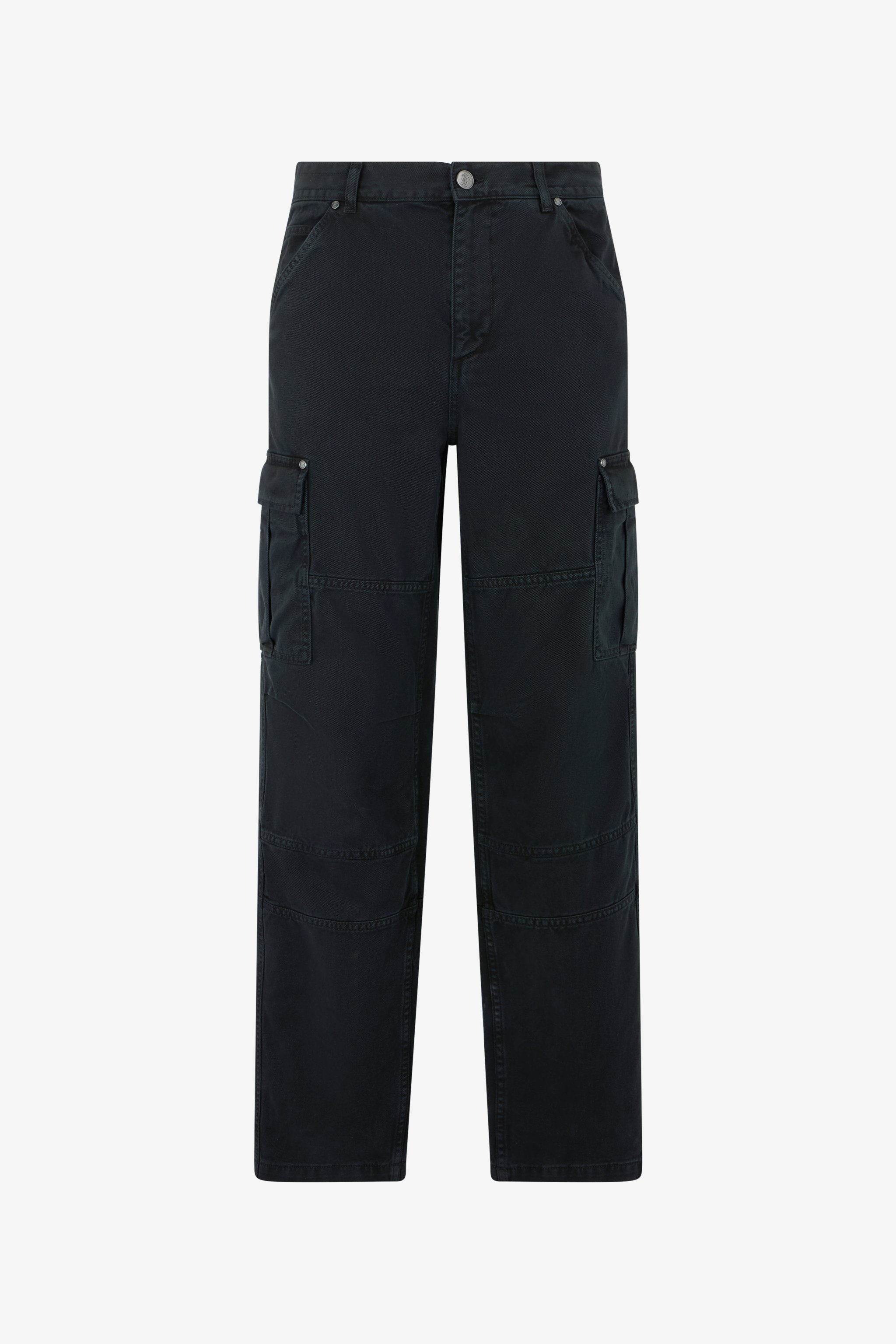 Black Cotton Cargo Trousers