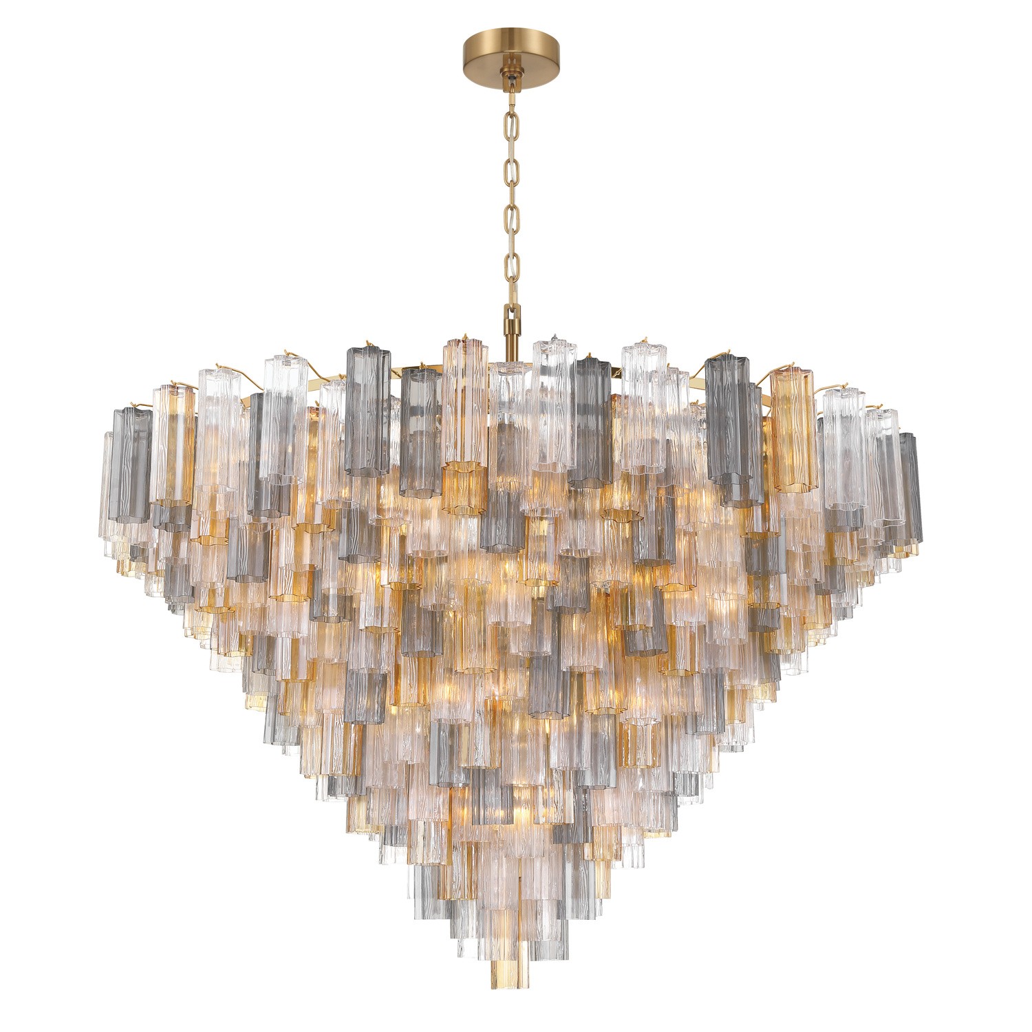 Aged Brass 40 Light Chandelier from the Addis Collection