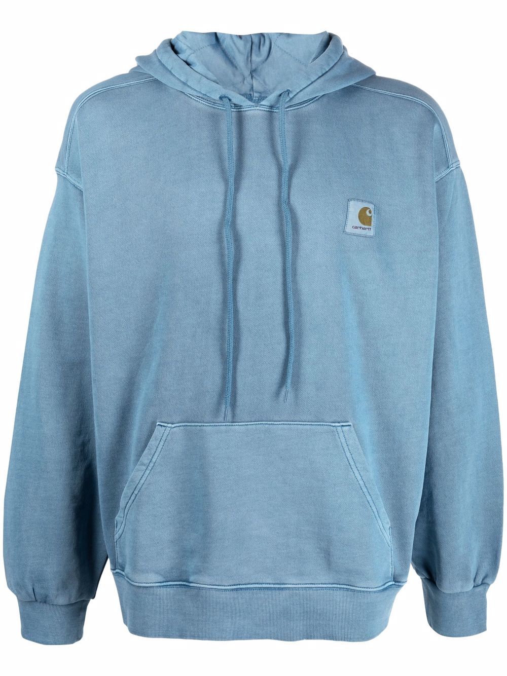 Nelson logo-patch cotton hoodie - Black