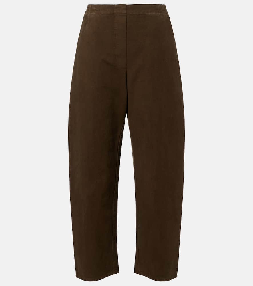 Chloe high-rise cotton canvas barrel-leg pants