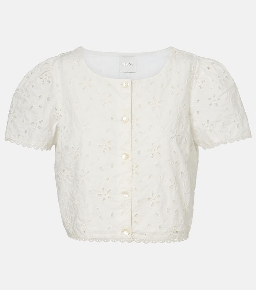 Salma embroidered cotton top