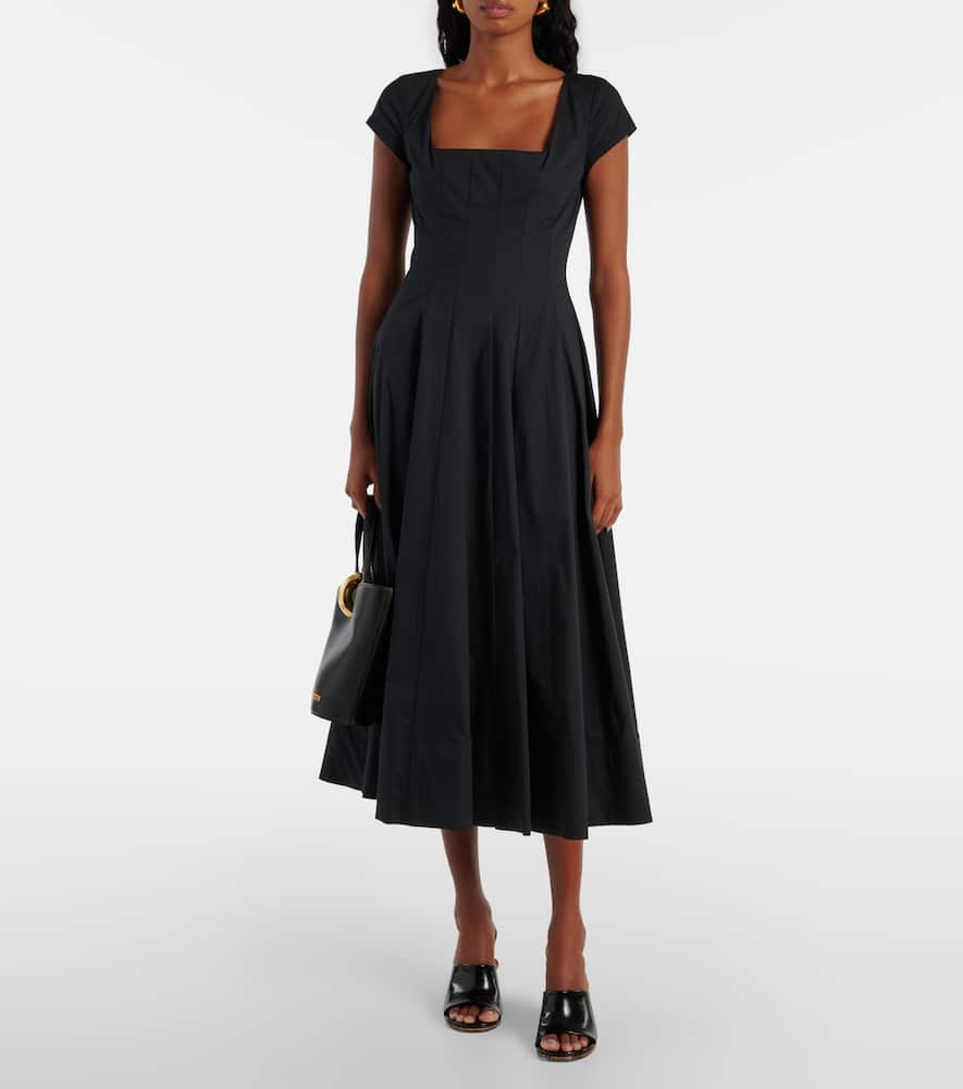 Cotton poplin midi dress