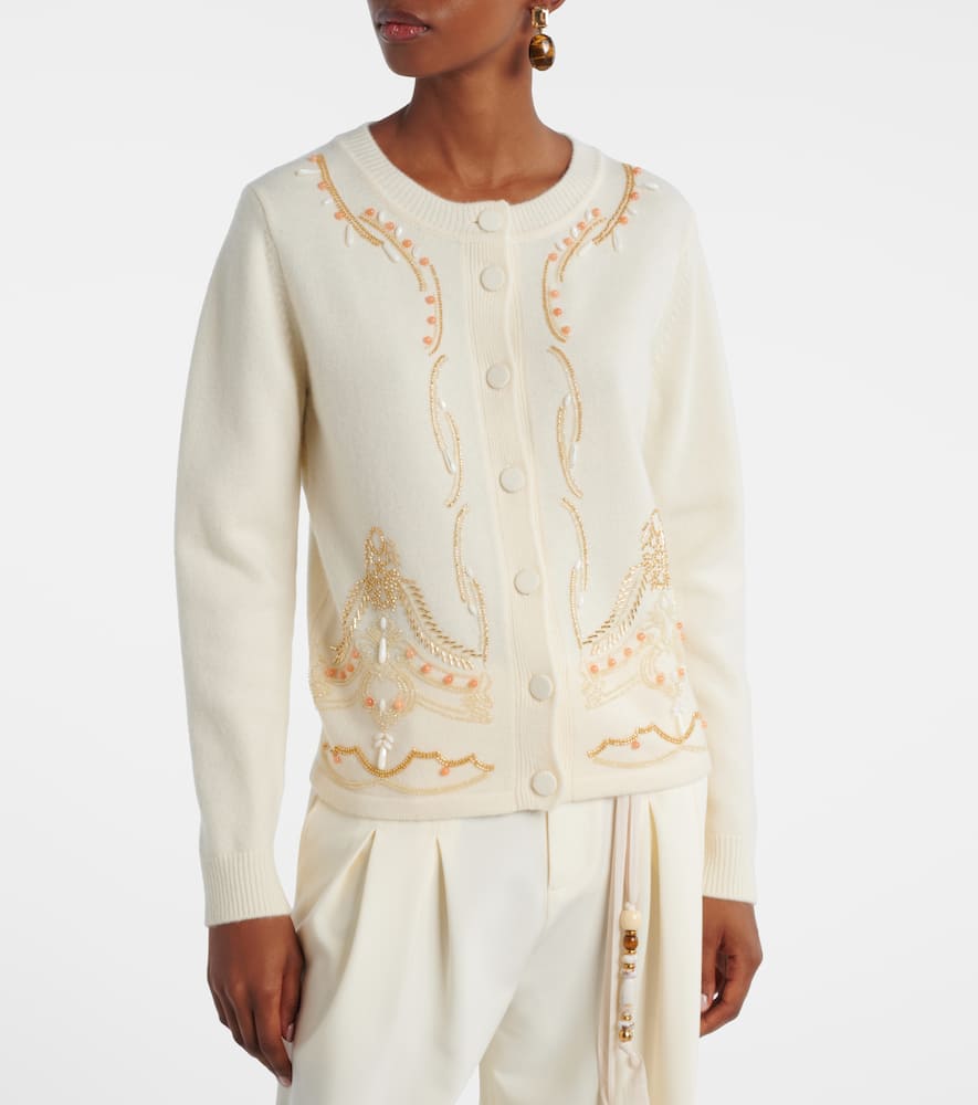 Embellished wool cardigan