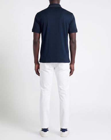 Man Polo shirt Navy Size L Viscose, Polyamide, Elastane