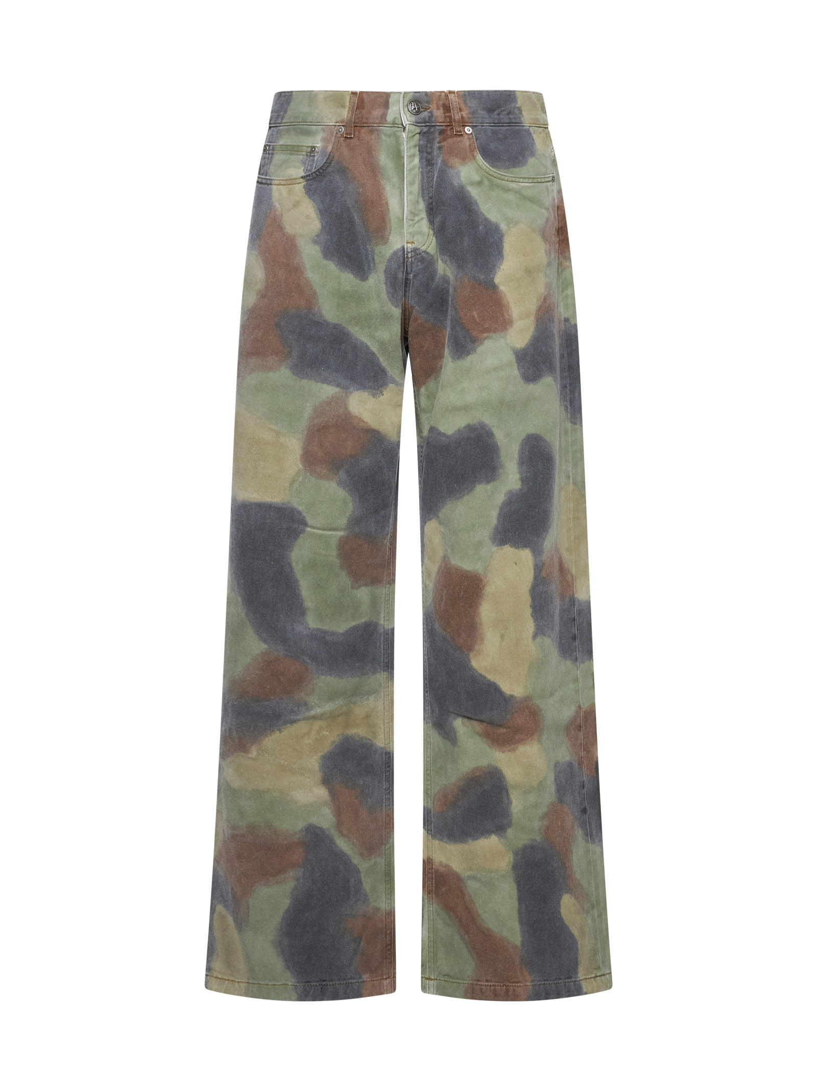 Mid-rise loose-fit jeans - Green