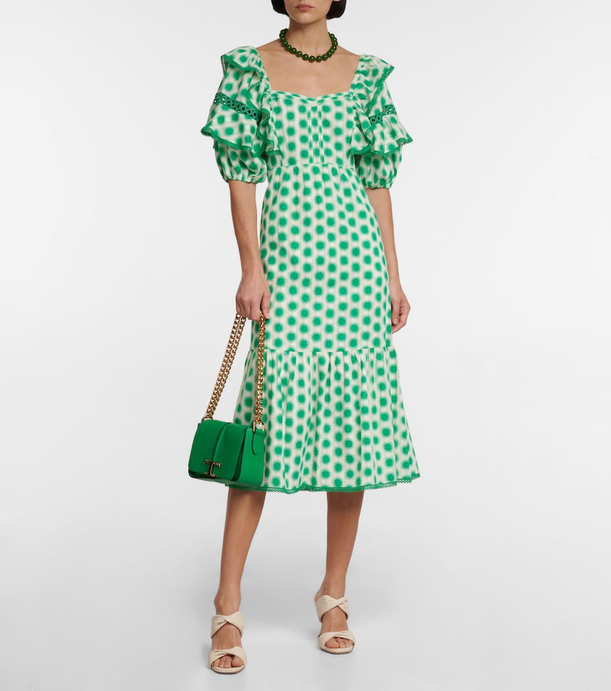 Diane von Furstenberg Oliver lace trimmed cotton midi dress