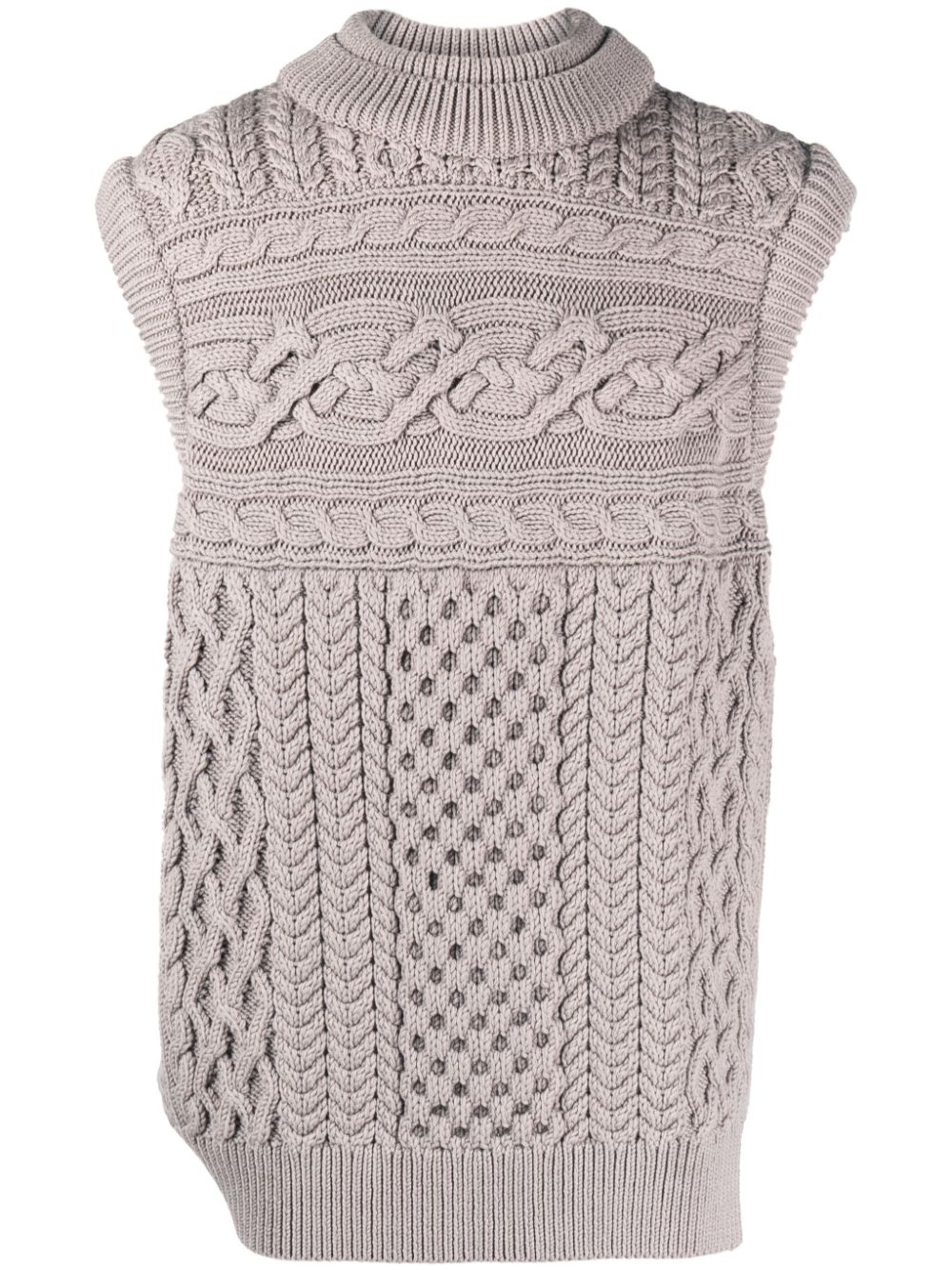 Oversized merino-wool vest - Grey