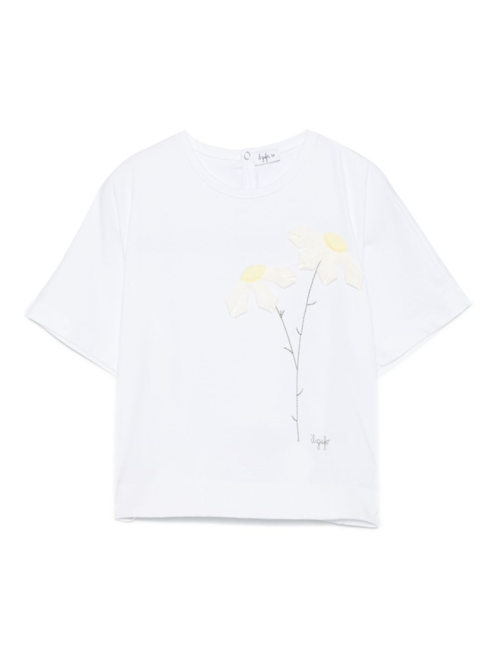 Floral-appliqué T-shirt - White
