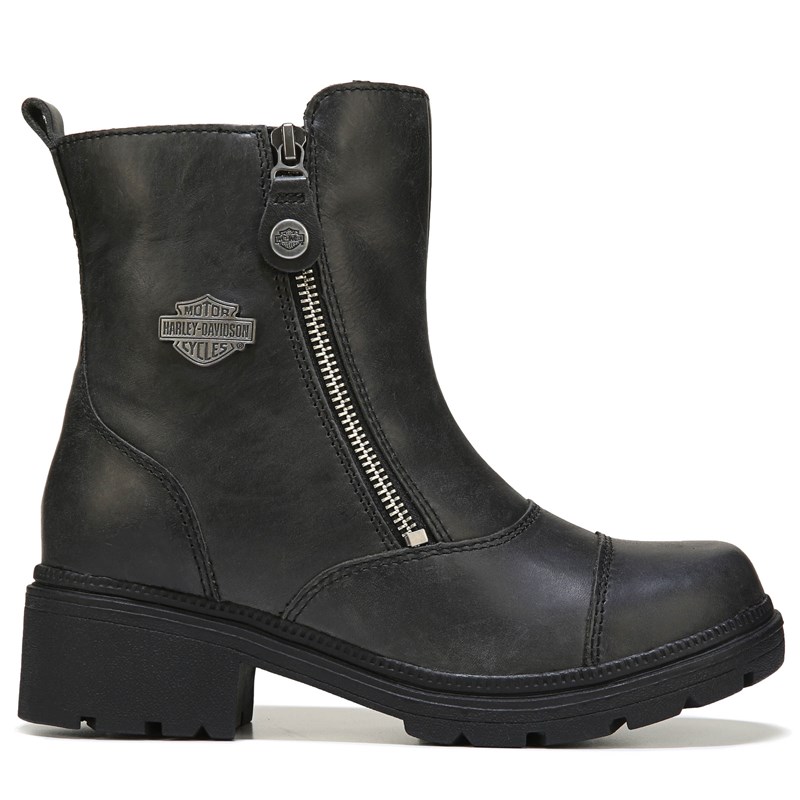 Women's Amherst Motorcycle Boots (Black Leather)