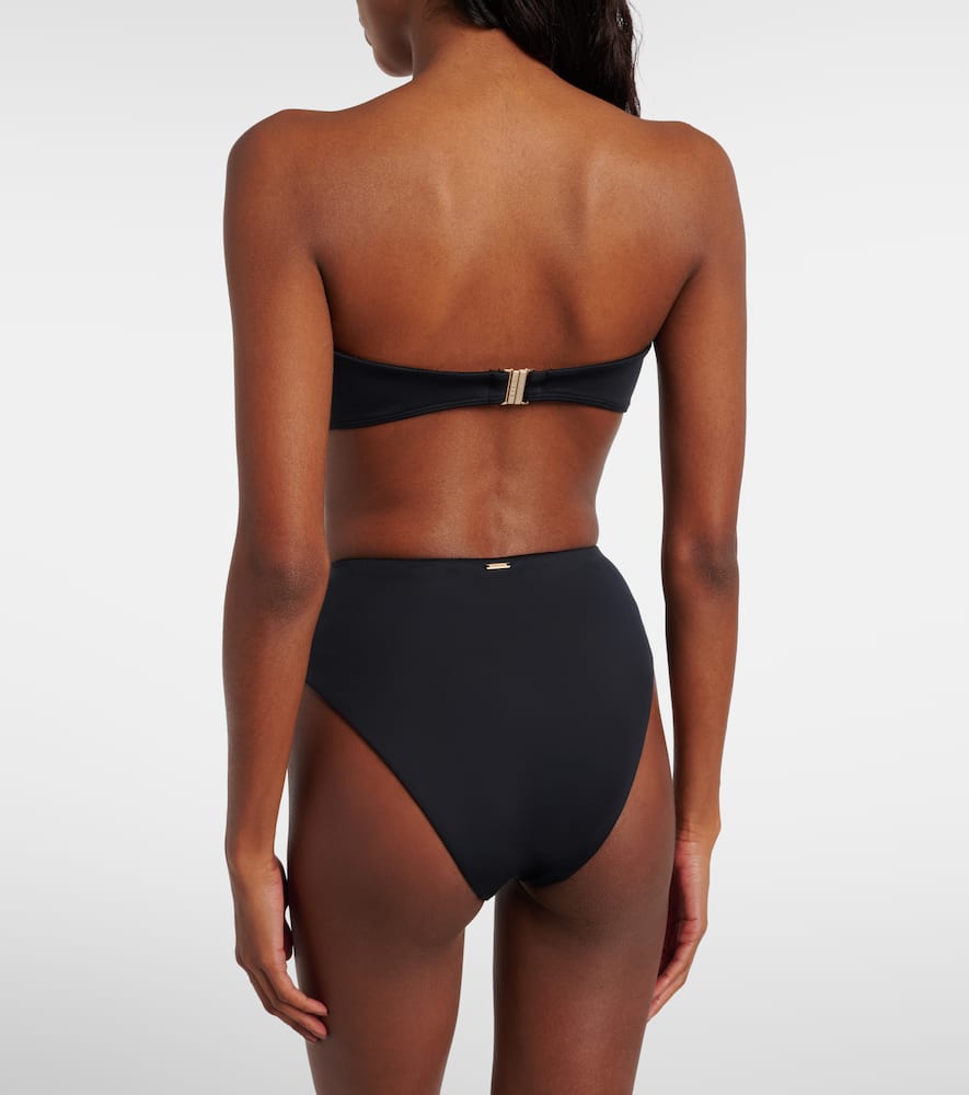 Embellished high-rise bikini bottoms