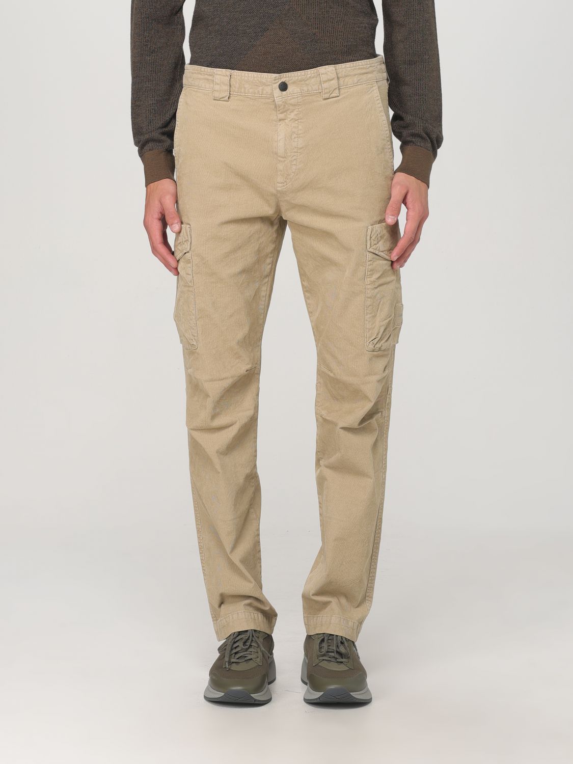 Stretch-cotton cargo pants - Neutrals