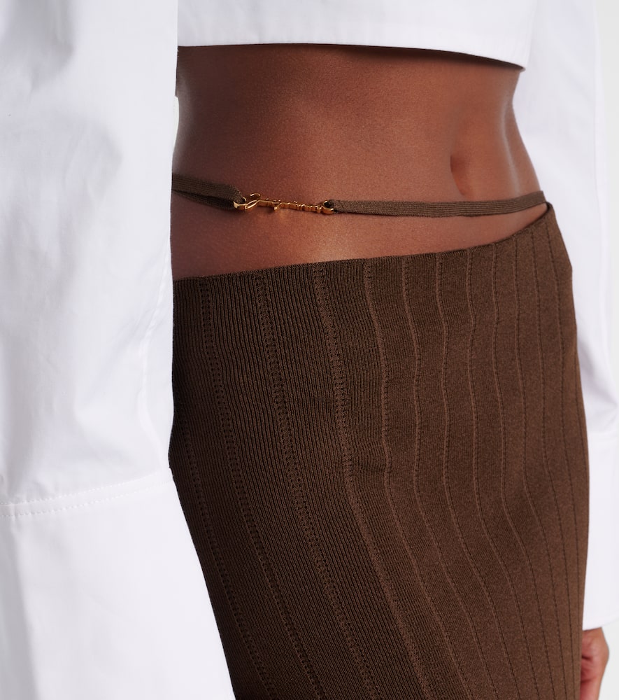 Pralu ribbed-knit midi skirt