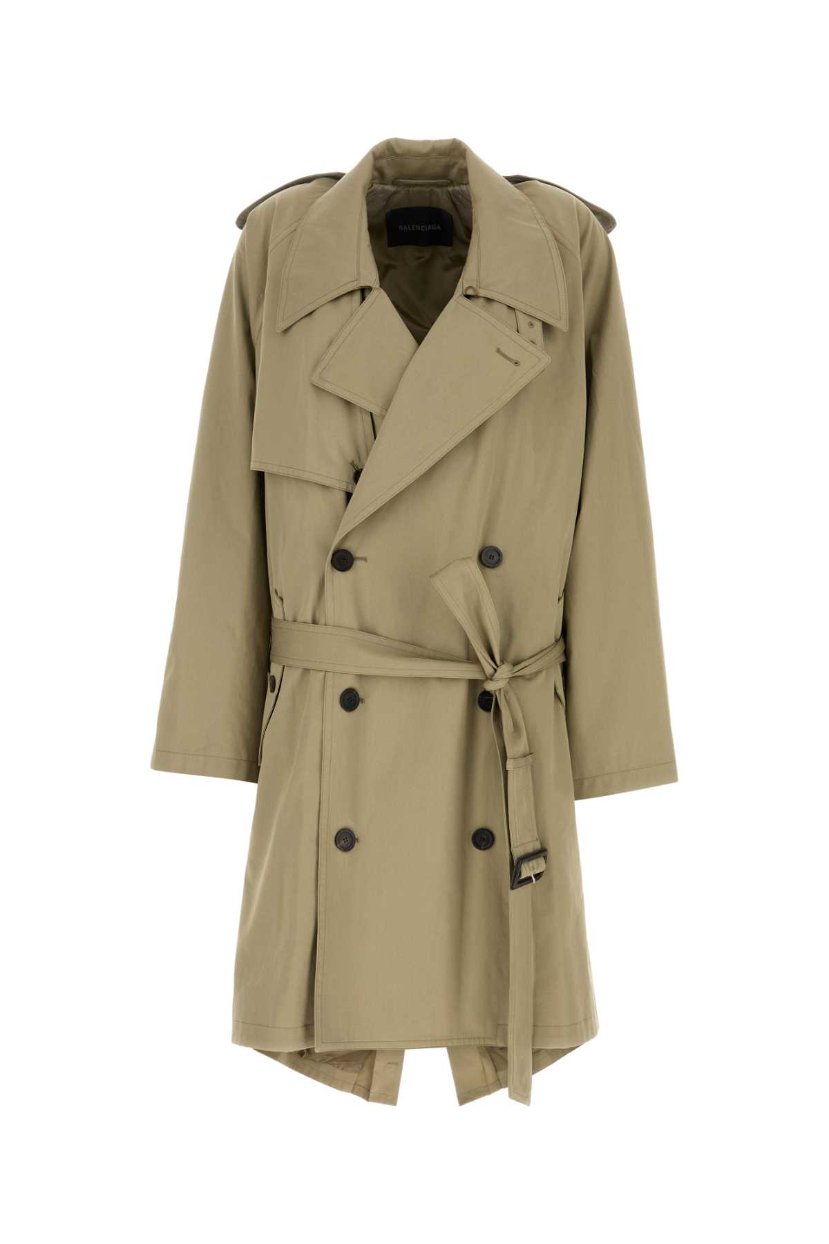Beige Double-breasted Coat