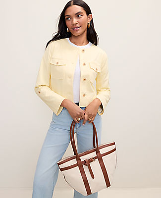 Ann Taylor Petite Weekend Crew Neck Jacket