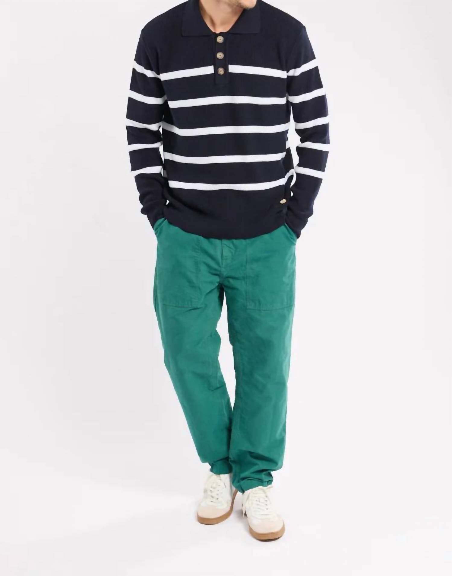 Heritage Fisherman's Cotton Pants In Dark Ivy