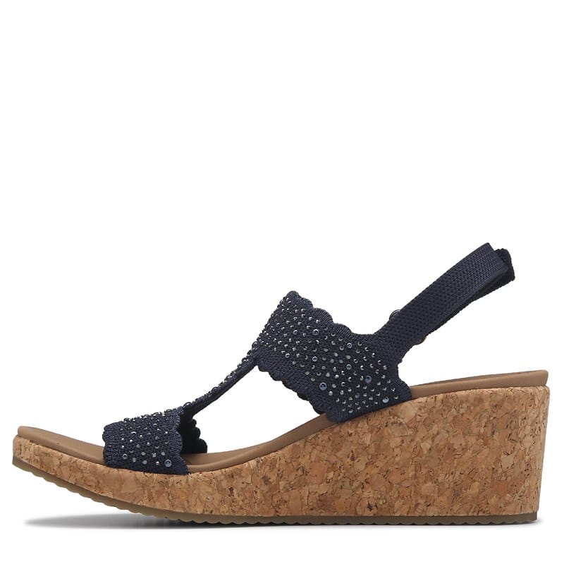Women's Arch Fit Beverlee My Fav Embellished Wedge Sandals (Navy)