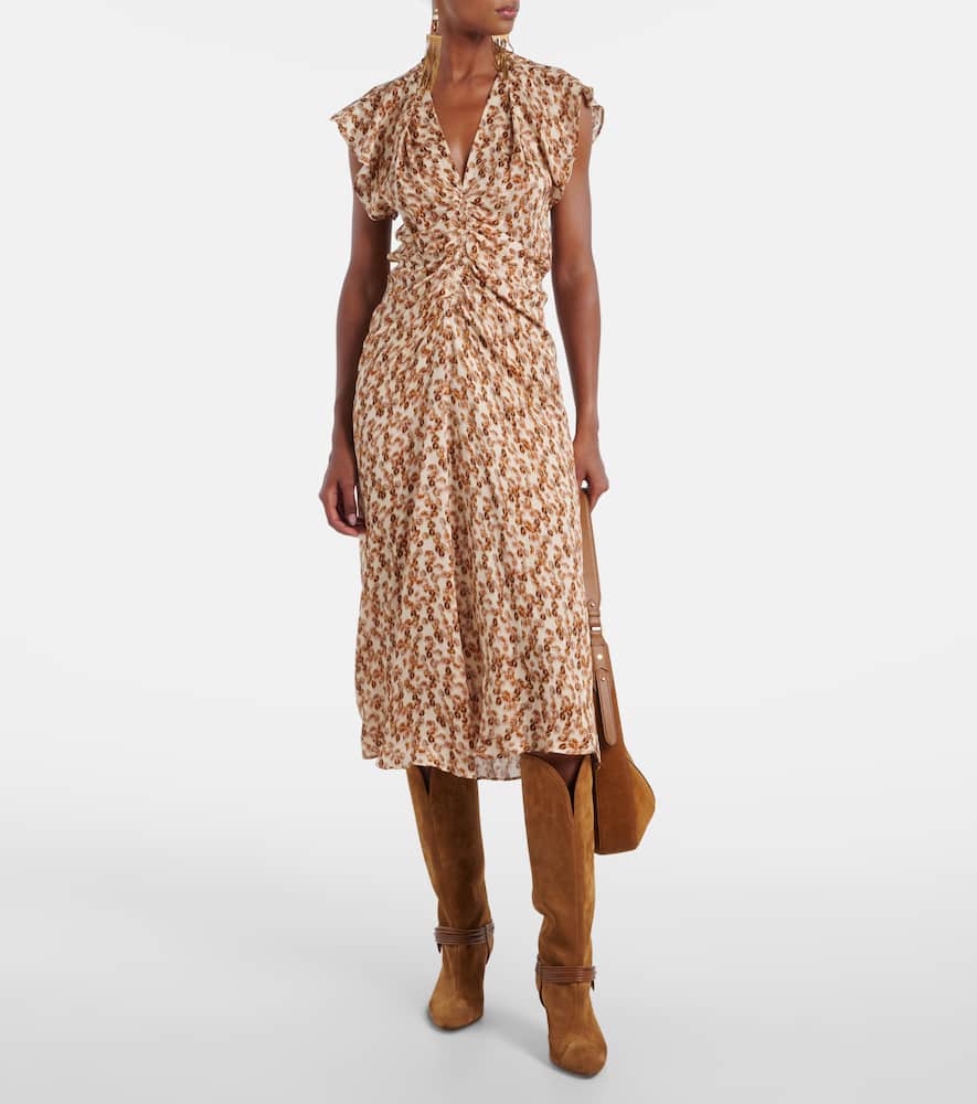 Lyndsay gathered jacquard midi dress