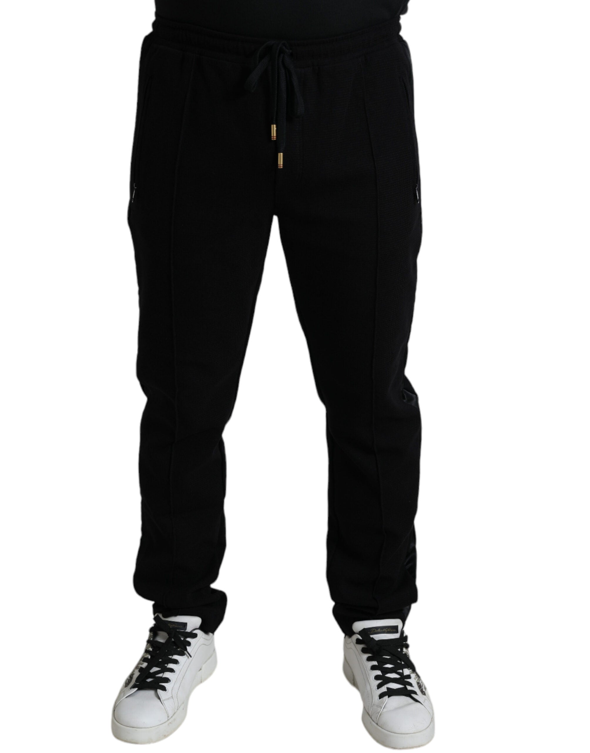 Cotton-Blend Joggers — Black