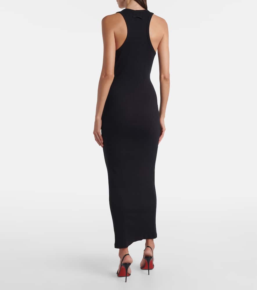 Piercing cotton jersey maxi dress
