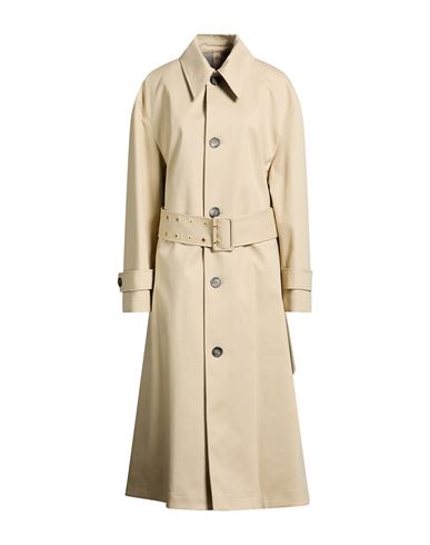 Woman Overcoat & Trench Coat Beige Size L Cotton