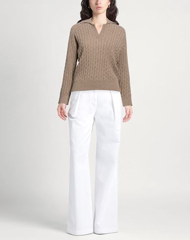 Woman Sweater Khaki Size 2 Cashmere
