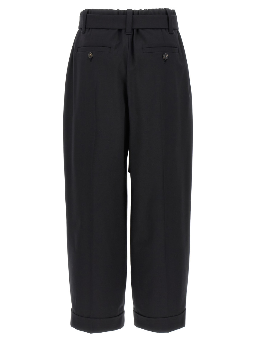 Brunello Cucinelli - Belt Wool Pants Black