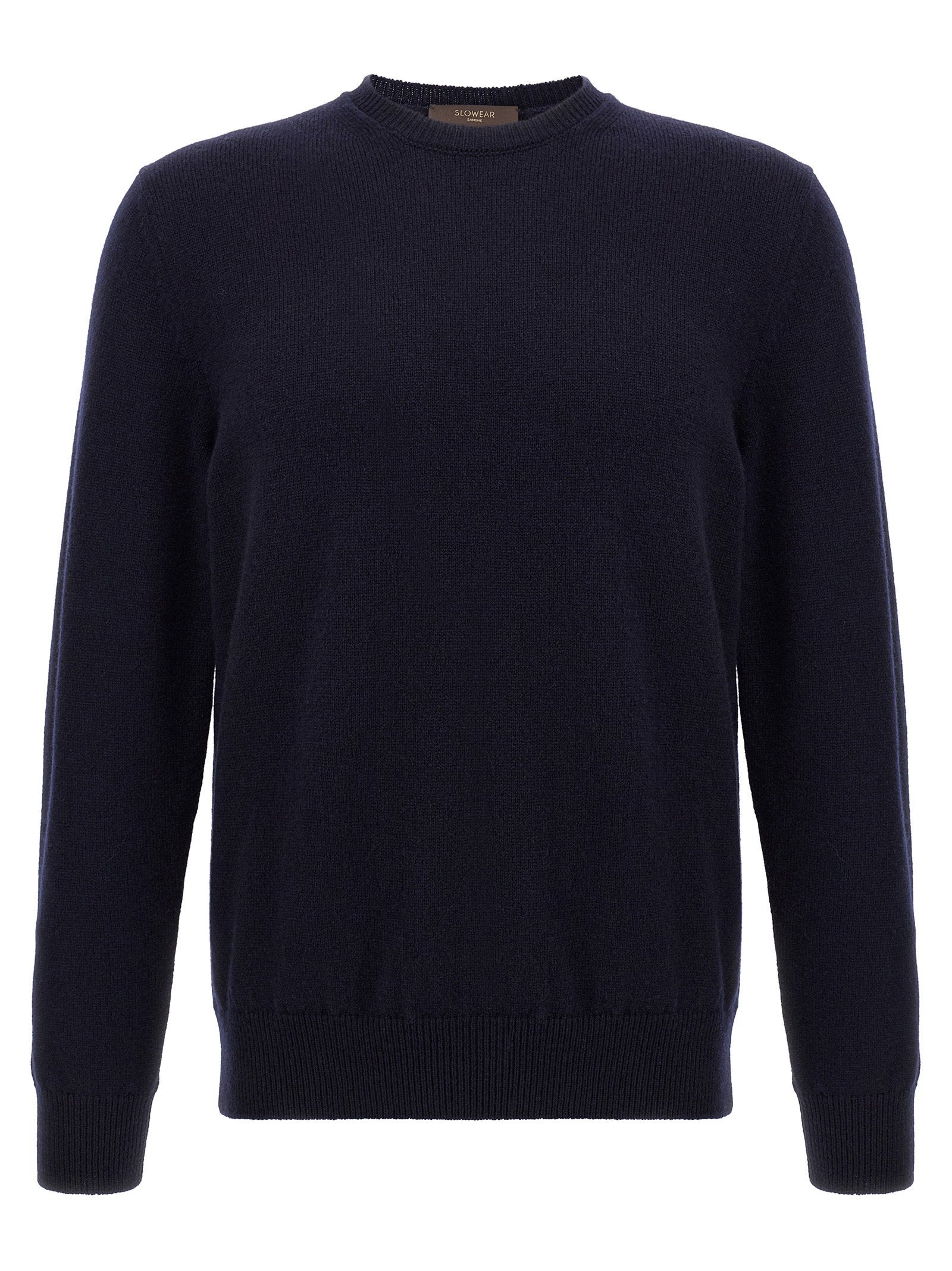 Virgin Wool Crewneck Sweater — Navy