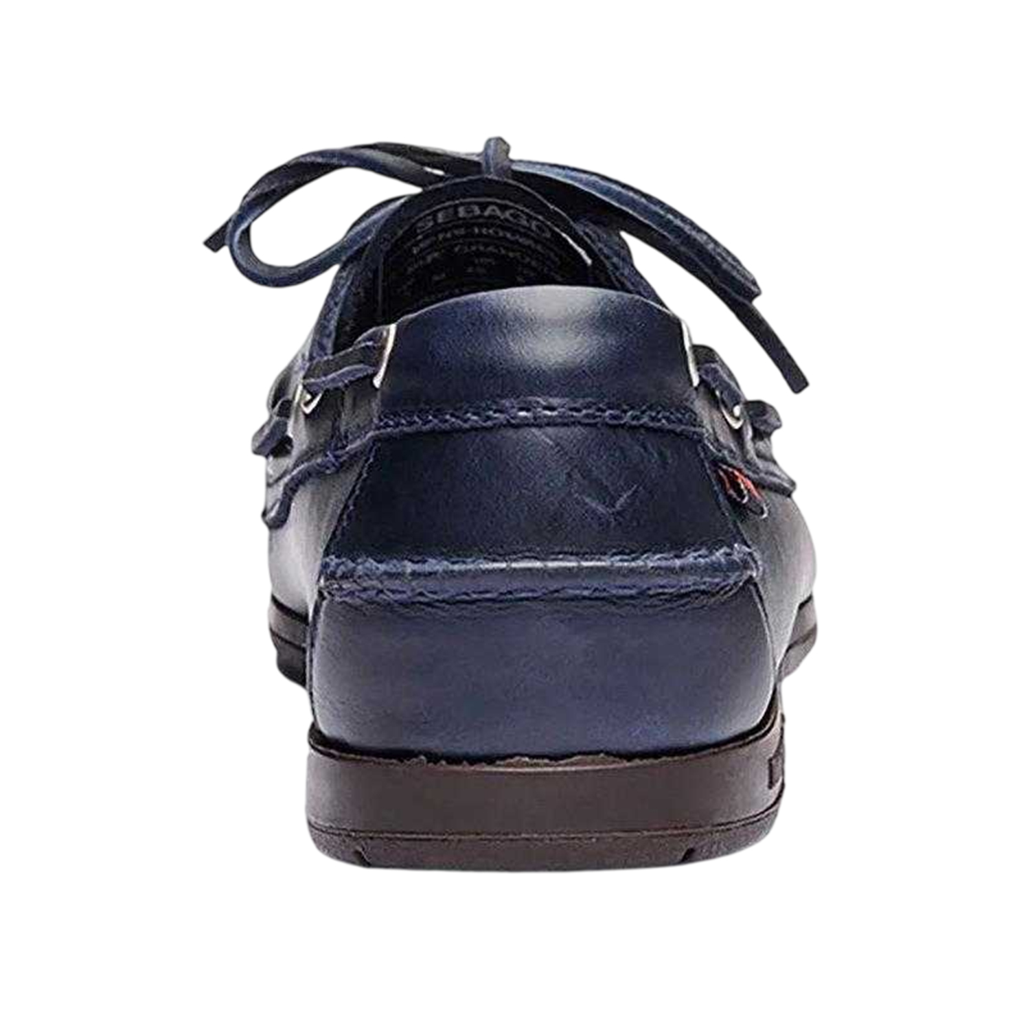 Sebago Mens Endeavor Waxed Leather Boat Shoes Blue Navy/Gum - Dark Navy