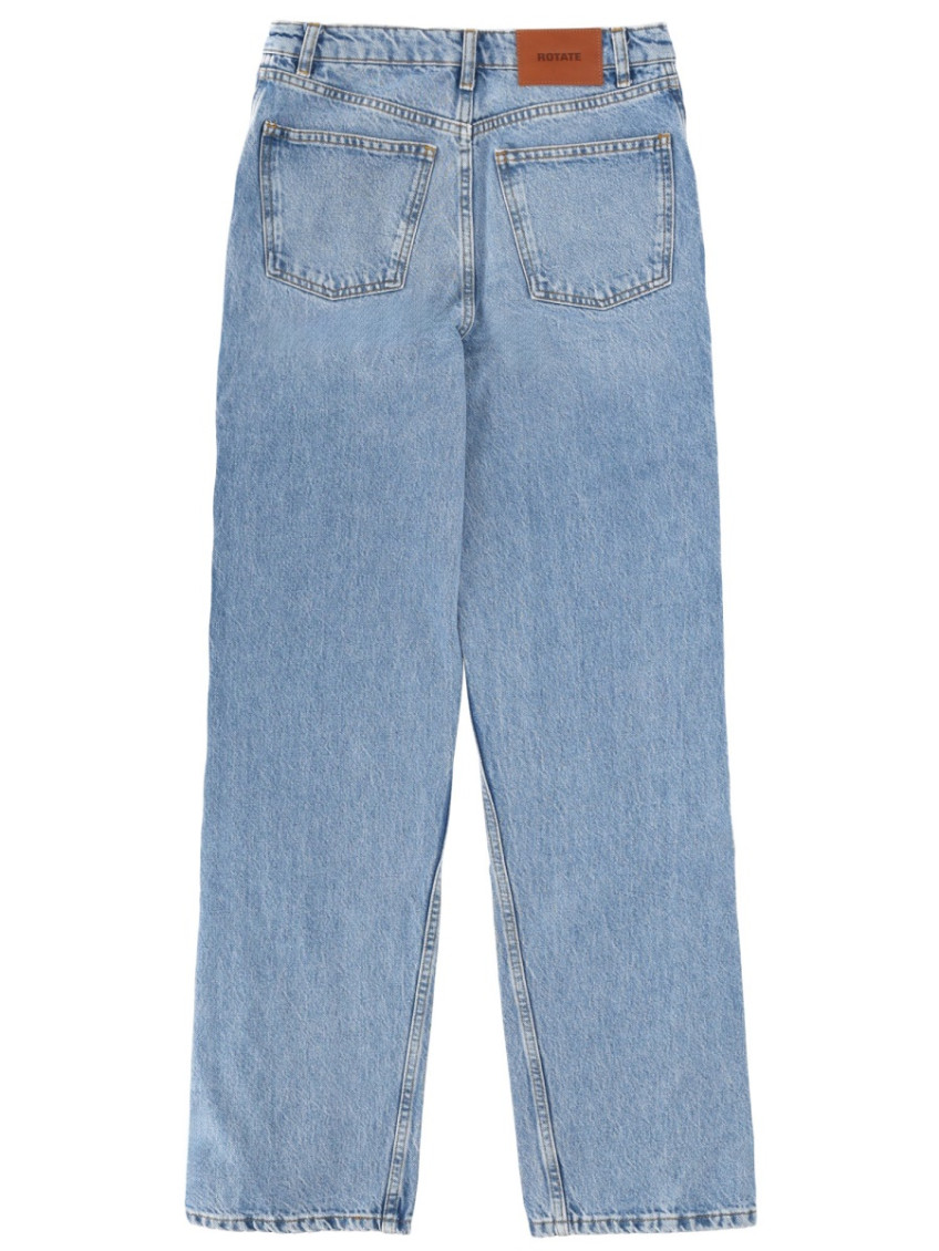 Blue Straight Mid Rise Jeans