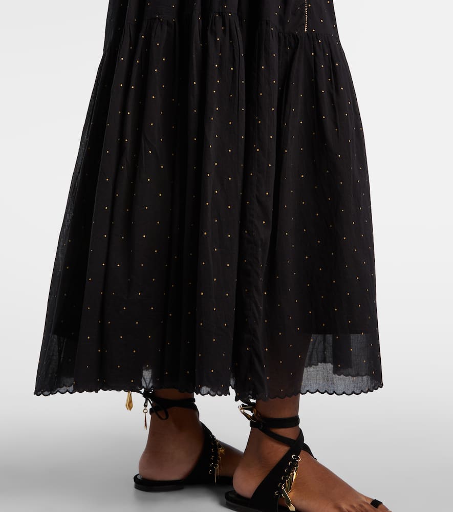 Sichene polka-dot cotton maxi dress