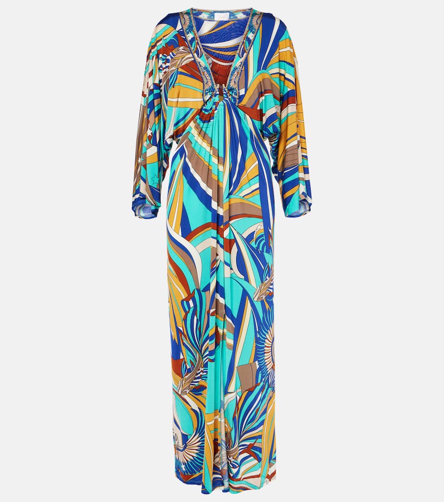 Camilla Printed silk satin palazzo pants