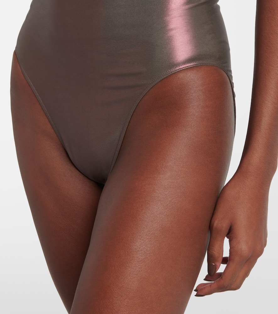 Metallic halterneck swimsuit