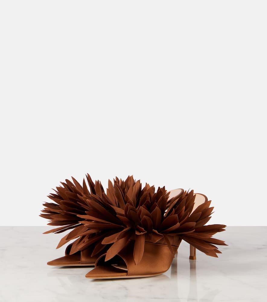 Gianvito Rossi Daniah 85 appliqué crêpe satin mules