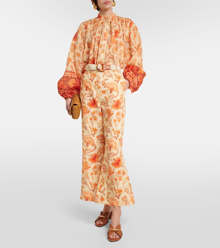 Zimmermann Junie cropped linen flared pants