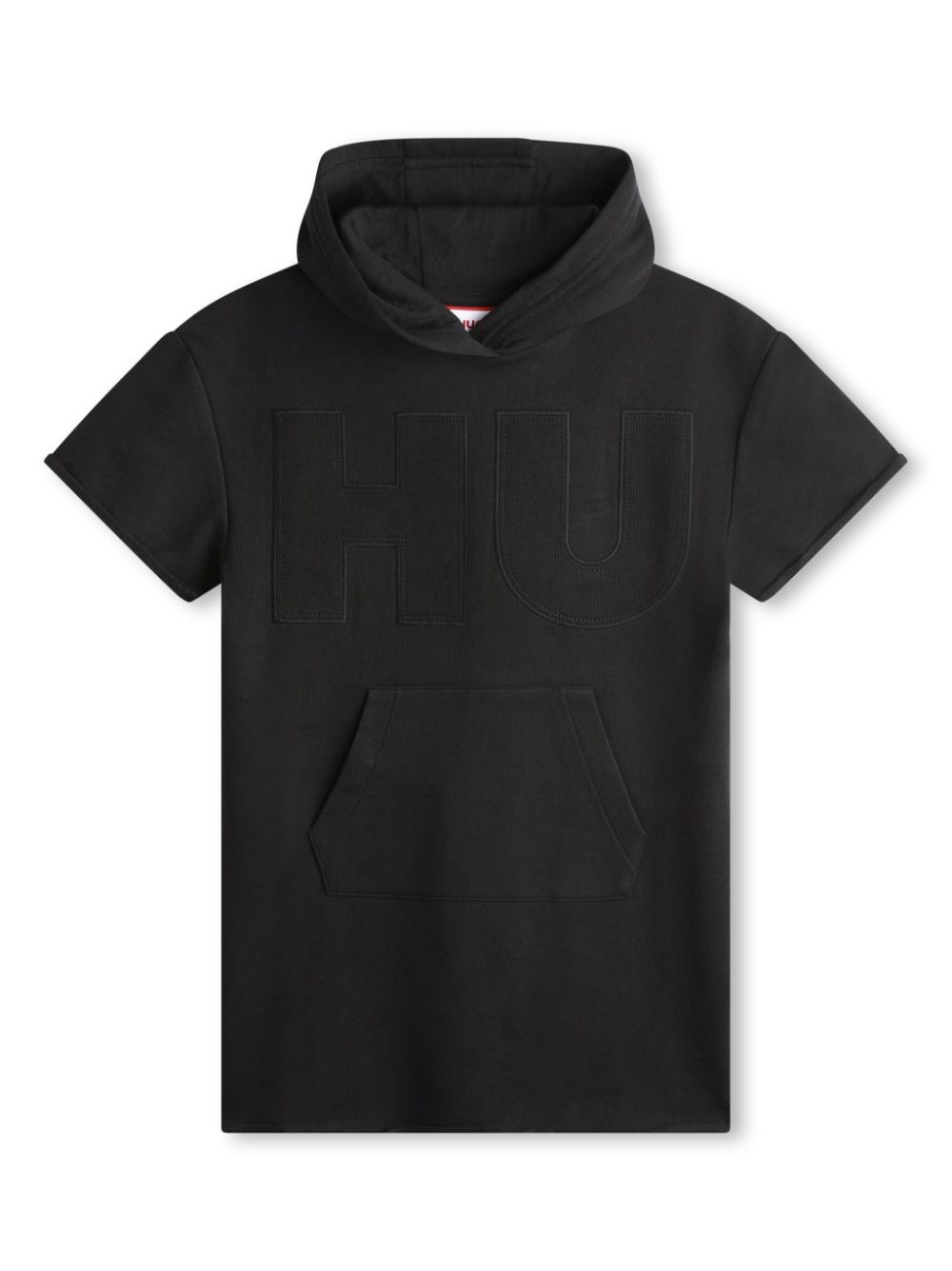 Logo-appliqué hooded minidress - Black