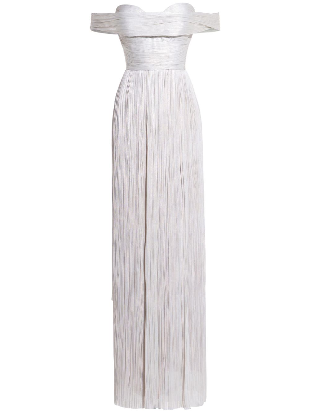 Theia pleated gown - White