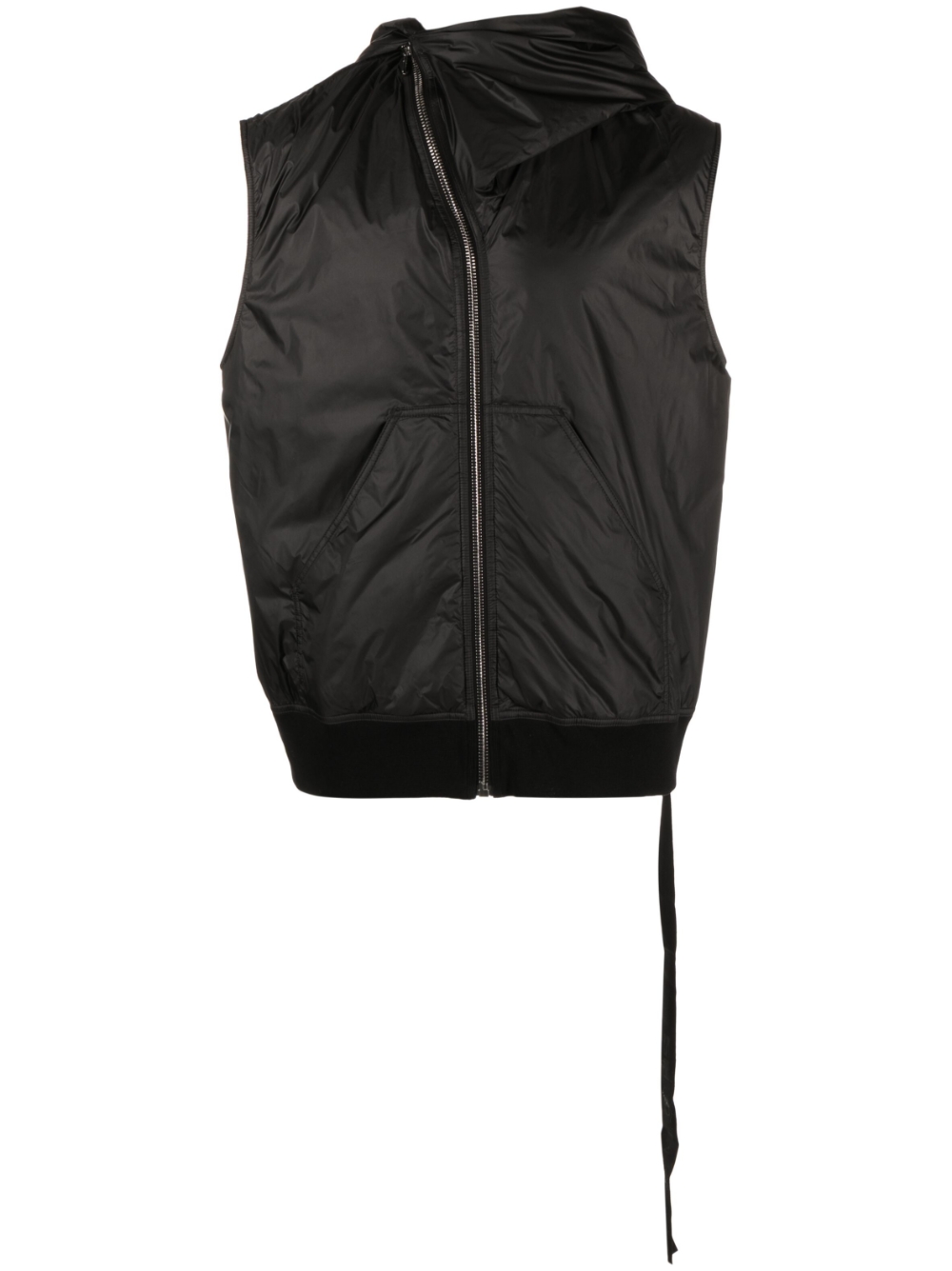 Pouch-pocket zip-up hoodie - Black