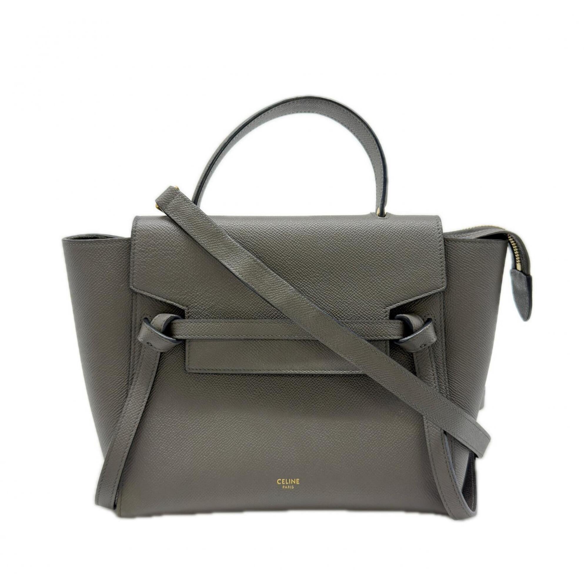 Celine Gray Leather Handbag Pre-Owned