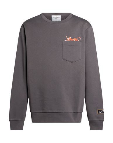 Man Sweatshirt Charcoal Size XXL Cotton