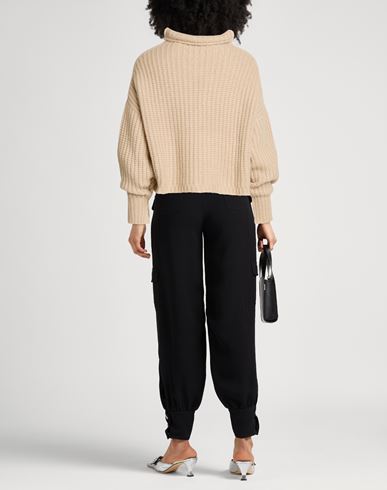 Woman Turtleneck Beige Size XL Baby alpaca wool, Polyamide, Merino Wool