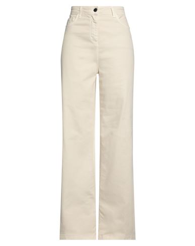 Woman Pants Beige Size 6 Cotton, Elastane