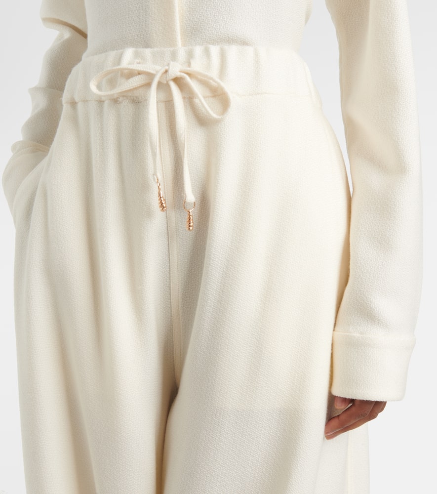 Gelos wool and silk jacquard palazzo pants