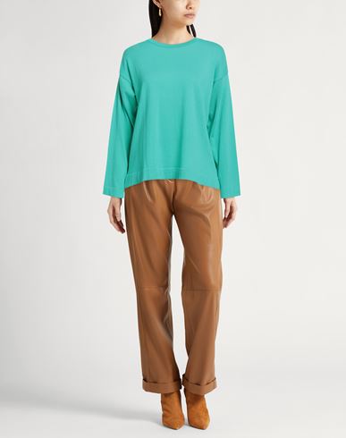 Woman Sweater Emerald green Size S Cotton