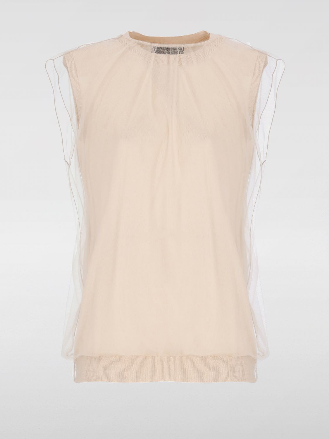 Tulle-layered top - Pink