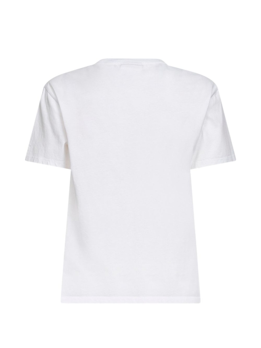 White Crew Neck Logo Print T-Shirt