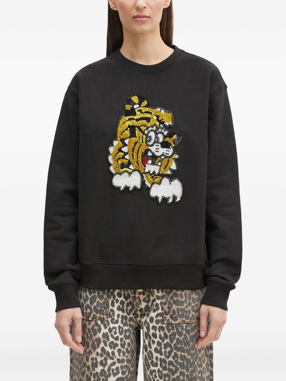 Sequin-embellished sweatshirt - Black