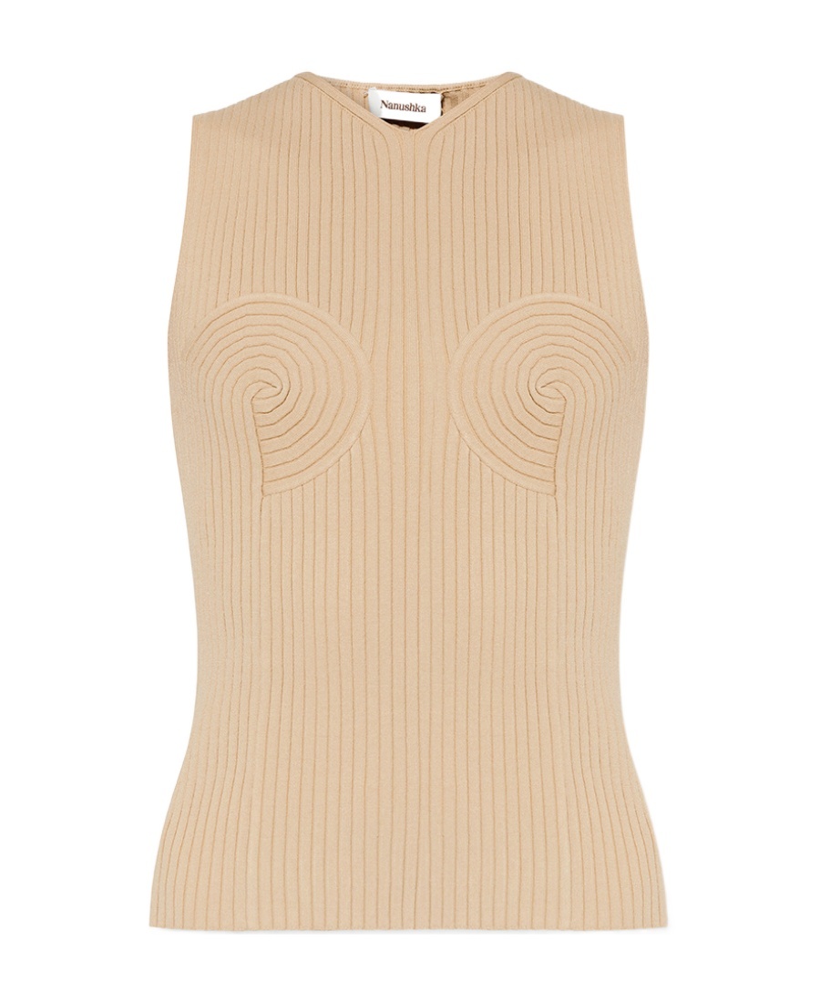Shaped-bustier knitted top