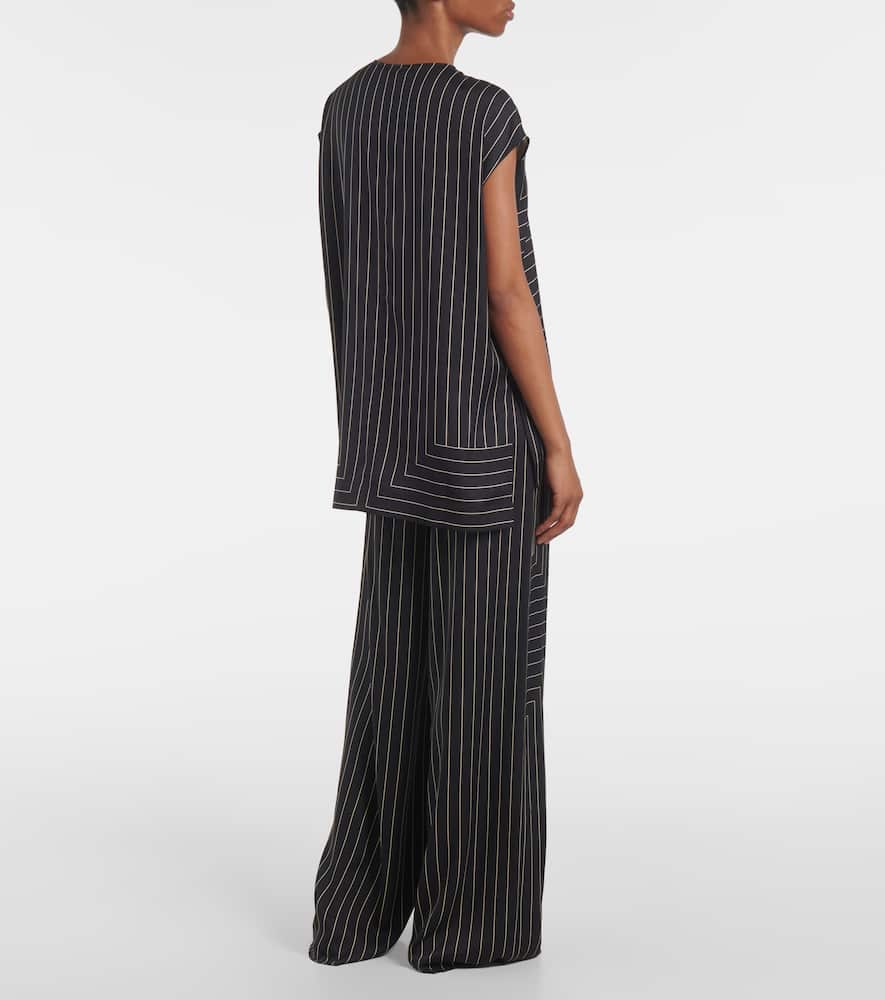 Louison striped silk-blend top