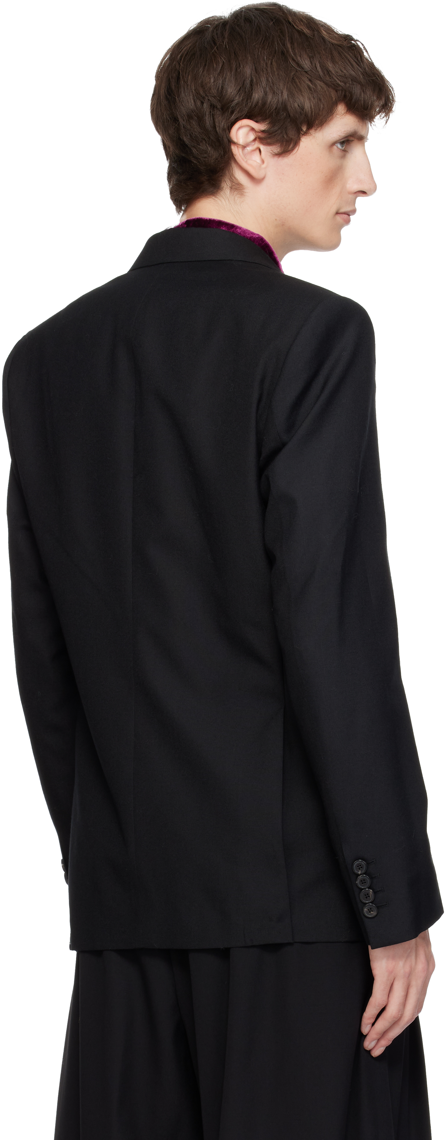 Black Slim Fit Wool Blazer