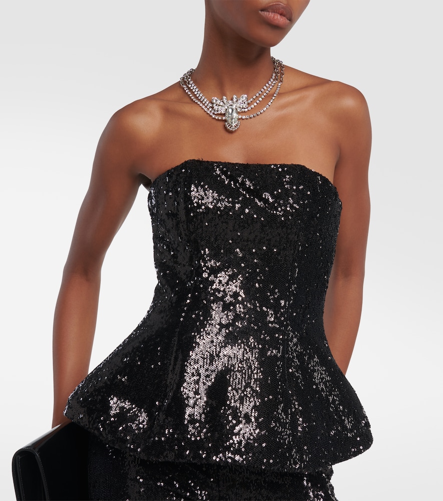 Sequined bustier top